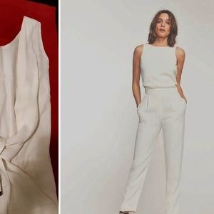 massimo Dutti jumpsuit ivory new backless